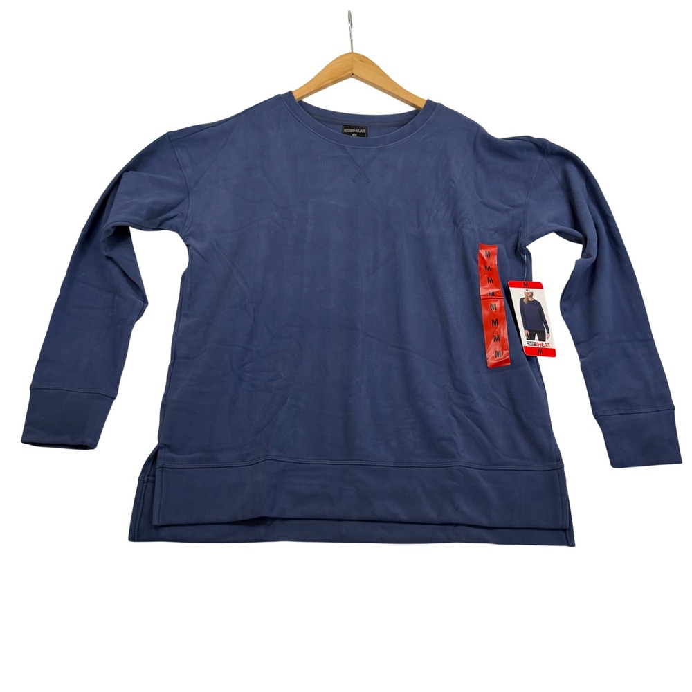 32 Degrees Heat Womens Blue Long Sleeve Crew Neck Sweatshirt Size M NWT